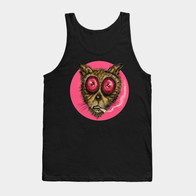 Scraggly Cat Smoking Tank Top by david93950